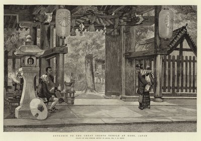 Entrance to the Great Shinto Temple at Kobe, Japan by Charles Edwin Fripp
